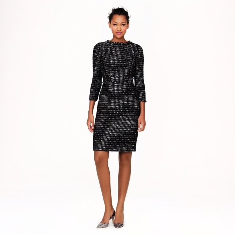 ISO Black Jcrew Collection tweed dress, size 6
